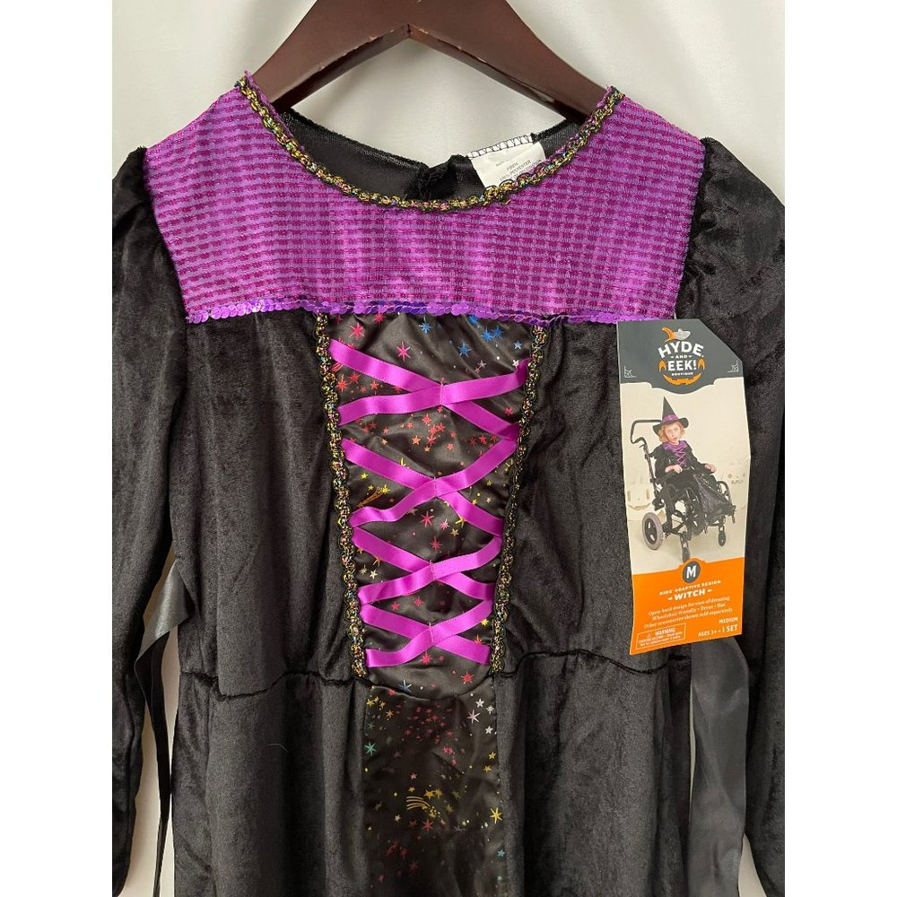 Hyde & Eek kid Adaptive Design Witch Cosmic Colored Star Dress Halloween Costume - Picture 3 of 11